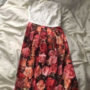 Floral laced long dress